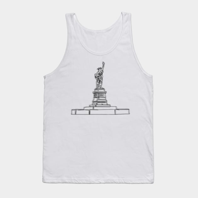 Statue Of Liberty Minimalist Illustration Tank Top by Raimondi